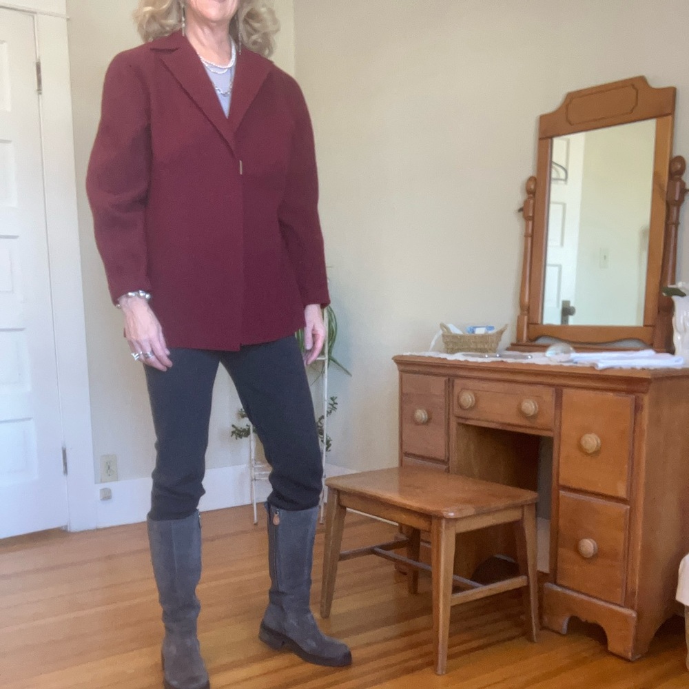 Lafayette 148 New York Women's Deep Red wool Blazer L - Picture 6 of 6